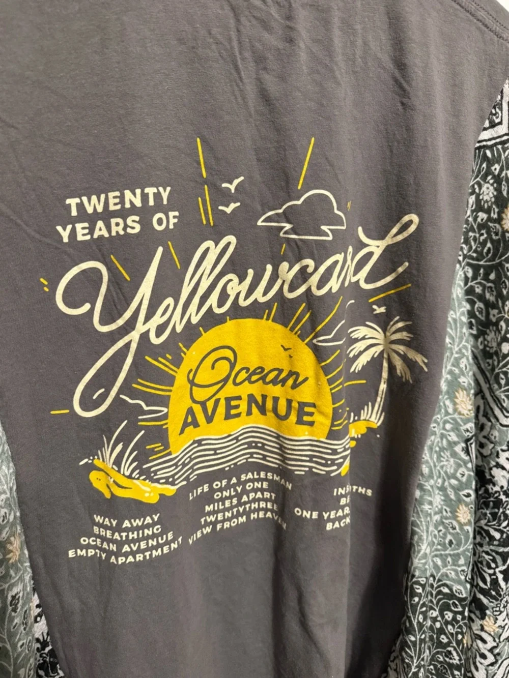 Custom Yellowcard Graphic Tee with Patterned Kimono Sleeves - Picture 6 of 6